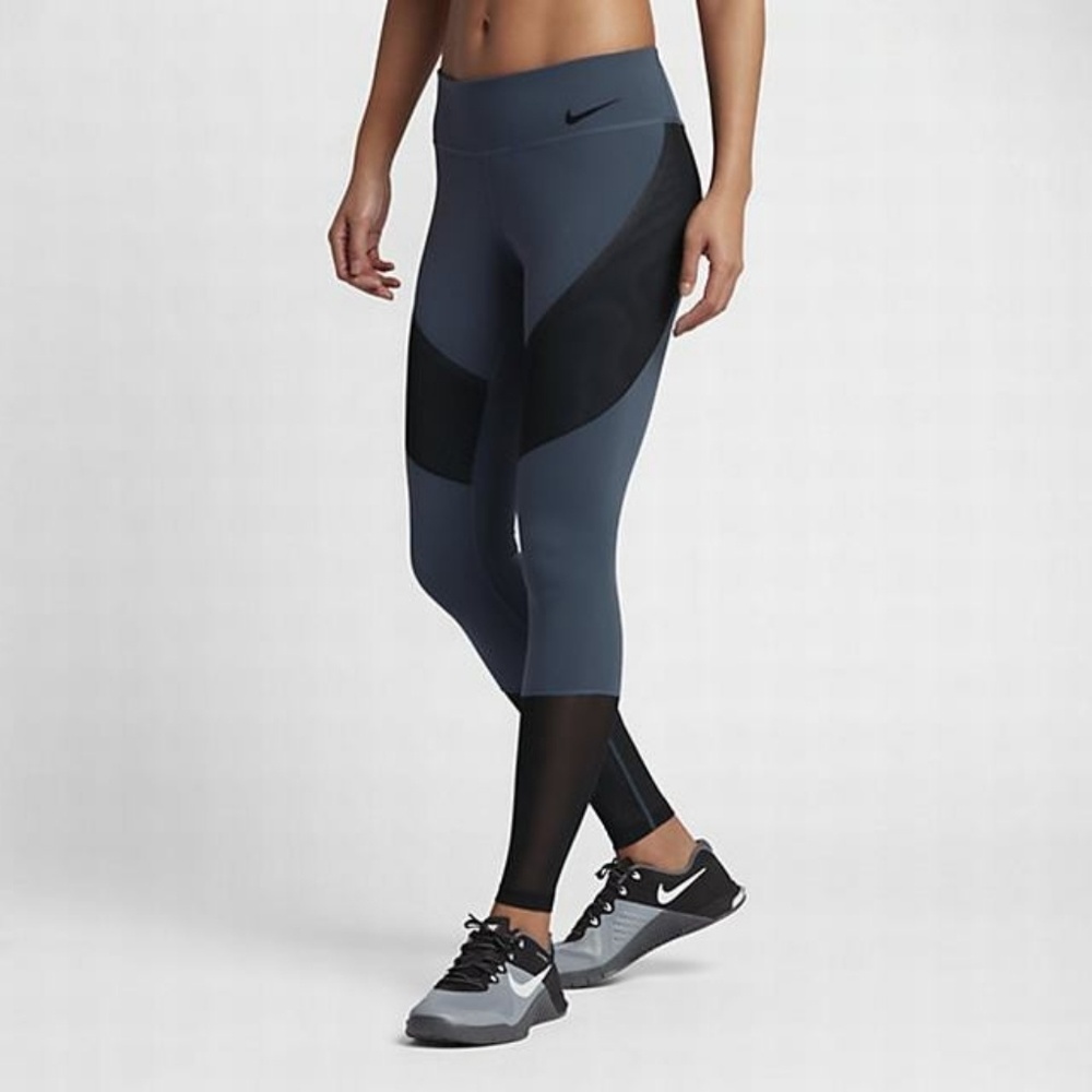 Nike Legendary Tight Fit Legging Pants Black Mesh - Picture 4 of 8